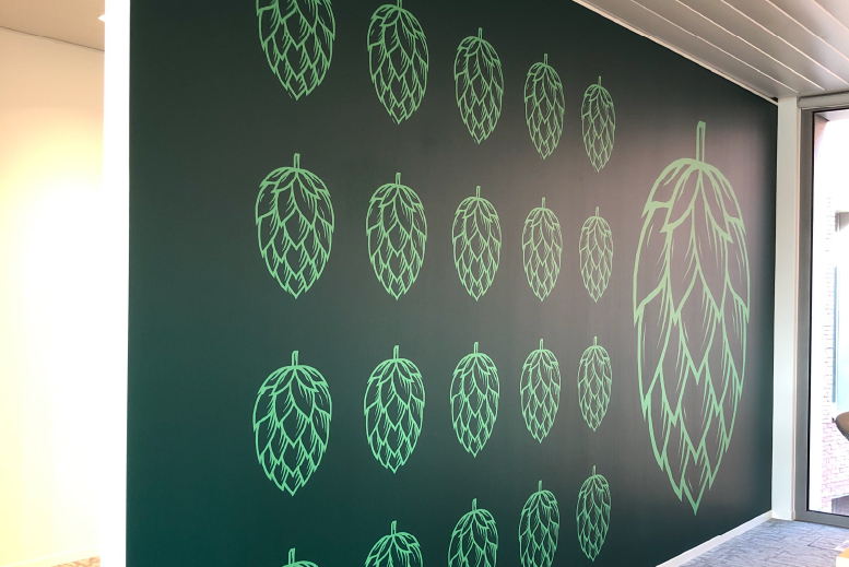 Wandtextiel aB Inbev door opticom